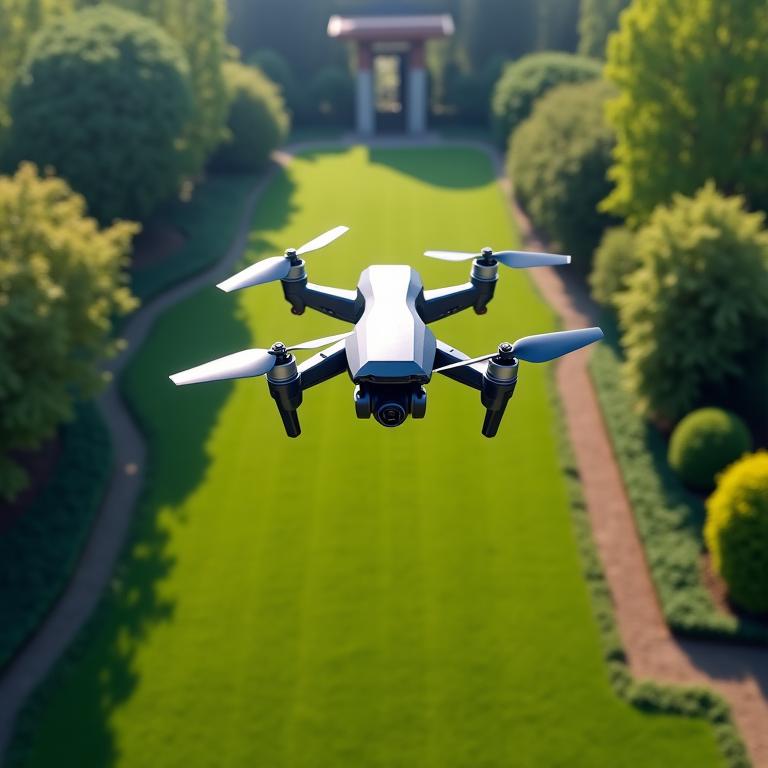 Dron para mantenimiento de jardines con tecnología